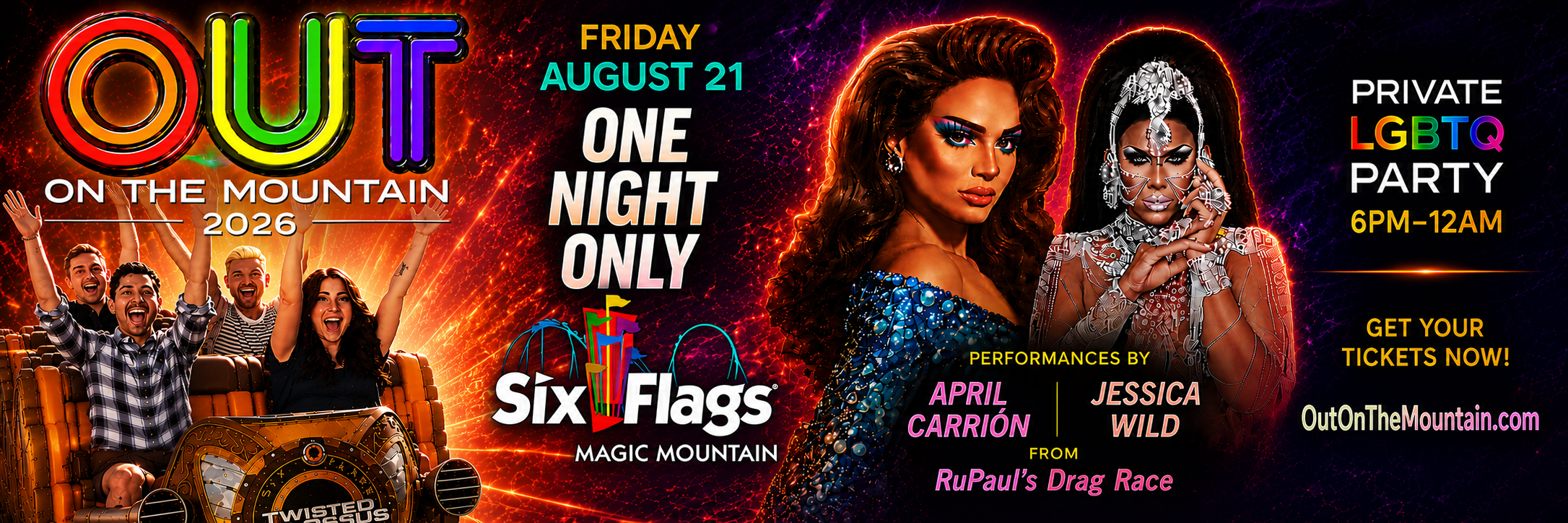 Out on the Mountain 2026 – LGBTQ Night at Six Flags Magic Mountain